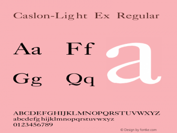 Caslon-Light Ex Regular Unknown图片样张