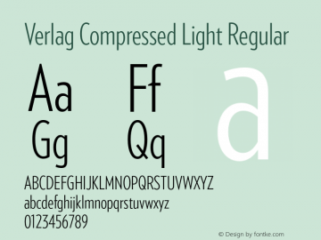 Verlag Compressed Light Regular Unknown图片样张