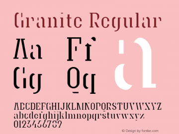 Granite Regular Version 001.000 Font Sample