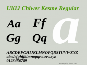 UKIJ Chiwer Kesme Regular Version 3.10 April 8, 2011 Font Sample