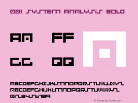 001 System Analysis Bold Version 1.00 June 15, 2006, initial release Font Sample