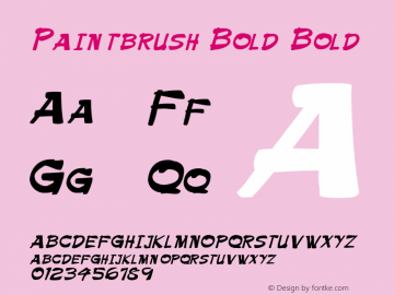 Paintbrush Bold Bold Unknown Font Sample
