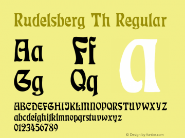 Rudelsberg Th Regular Unknown Font Sample