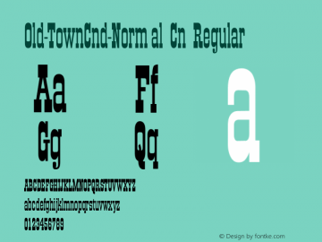 Old-TownCnd-Normal Cn Regular Unknown Font Sample