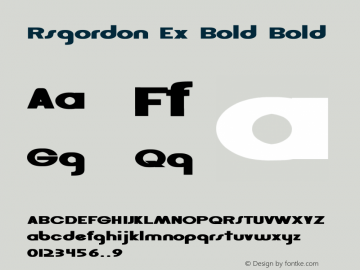 Rsgordon Ex Bold Bold Unknown Font Sample