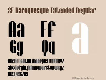 SF Baroquesque Extended Regular ver 1.0; 2000. Freeware for non-commercial use.图片样张