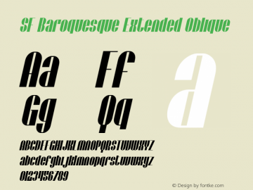 SF Baroquesque Extended Oblique ver 1.0; 2000. Freeware for non-commercial use.图片样张