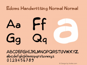 Edoms Handwritting Normal Normal Version Macromedia Fontograp图片样张