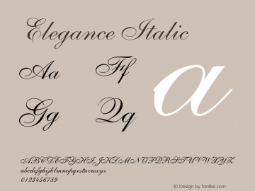 Elegance Italic Font Version 2.6; Converter Version 1.10 Font Sample