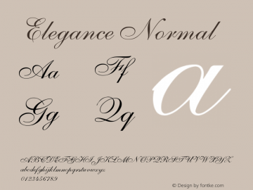 Elegance Normal Version 001.001 Font Sample