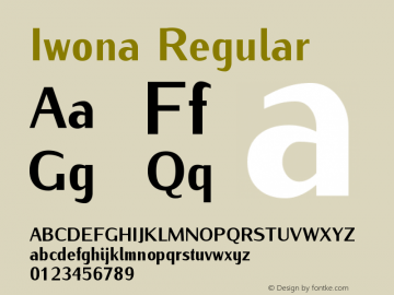 Iwona Regular Version 0.995 Font Sample