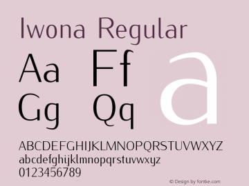 Iwona Regular Version 0.995 Font Sample