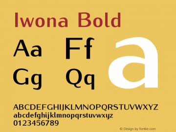 Iwona Bold Version 0.995 Font Sample