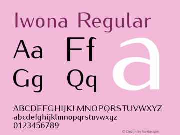 Iwona Regular Version 0.995 Font Sample