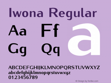 Iwona Regular Version 0.995 Font Sample