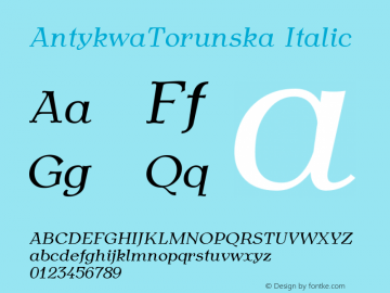 AntykwaTorunska Italic Version 2.08图片样张