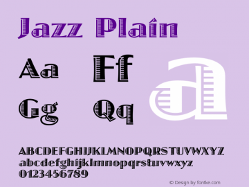 Jazz Plain Version 001.000 Font Sample