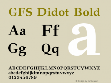 GFS Didot Bold Version 001.000 Font Sample