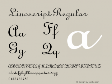 Linoscript Regular Unknown Font Sample