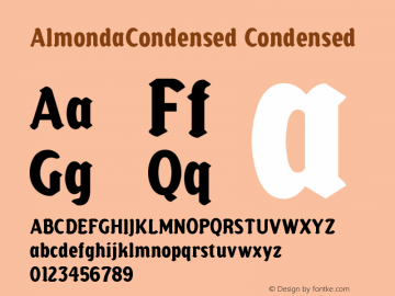AlmondaCondensed Condensed Version 001.000 Font Sample
