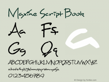 Maxine Script Book Version 1.0 Font Sample