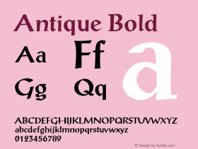 Antique Bold Font Version 2.6; Converter Version 1.10 Font Sample