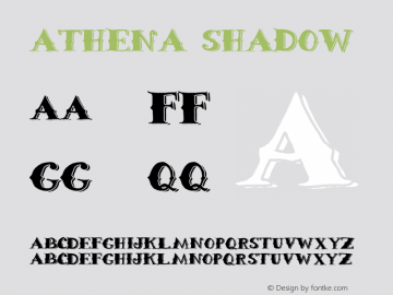 Athena shadow Version 1.000 Font Sample