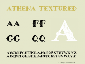 Athena textured Version 1.000 Font Sample