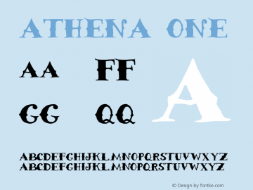 Athena one Version 1.000 Font Sample