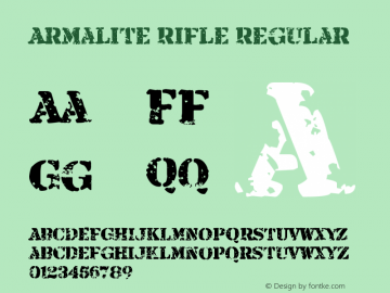 Armalite Rifle Regular updated June 2007 Font Sample