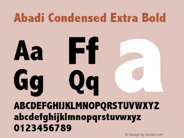 Abadi Condensed Extra Bold Version 1.50图片样张