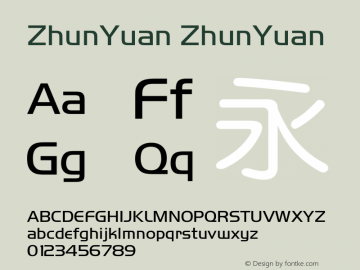 ZhunYuan ZhunYuan Unknown Font Sample