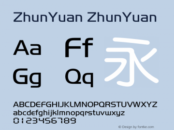 ZhunYuan ZhunYuan Unknown Font Sample