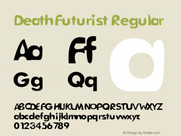 DeathFuturist Regular Version 1.03 July 19, 2006 Font Sample