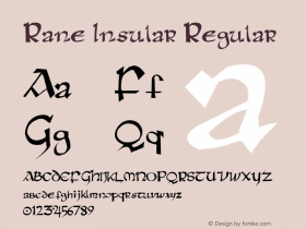 Rane Insular Regular Unknown Font Sample