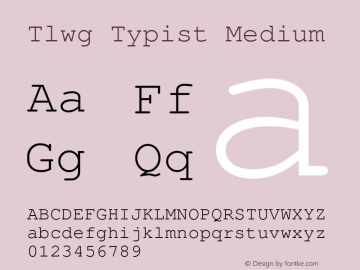 Tlwg Typist Medium Version 002.001: 2014-06-27 Font Sample