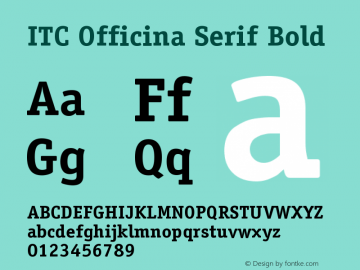 ITC Officina Serif Bold Version 001.000 Font Sample