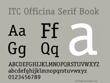 ITC Officina Serif Book Version 001.000 Font Sample