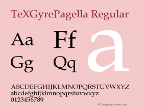 TeXGyrePagella Regular Version 2.004 Font Sample