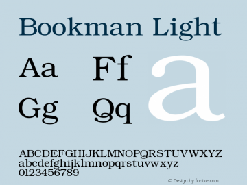 Bookman Light Version 001.000图片样张