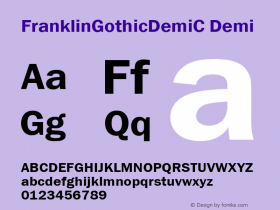 FranklinGothicDemiC Demi Version 001.000图片样张