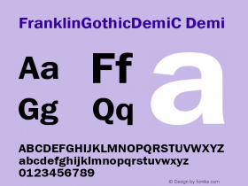 FranklinGothicDemiC Demi Version 001.000 Font Sample