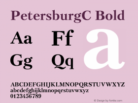 PetersburgC Bold Version 001.000 Font Sample