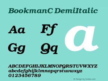 BookmanC DemiItalic Version 001.000 Font Sample