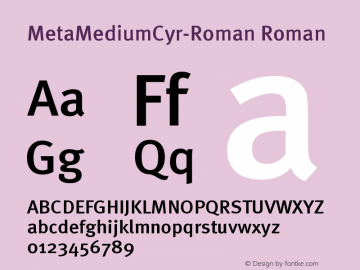 MetaMediumCyr-Roman Roman Version 004.031 Font Sample