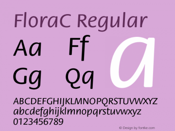 FloraC Regular OTF 1.0;PS 001.000;Core 116;AOCM 1.0 28图片样张