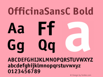 OfficinaSansC Bold Version 001.000 Font Sample
