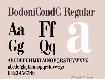 BodoniCondC Regular OTF 1.0;PS 001.000;Core 116;AOCM 1.0 28图片样张