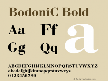 BodoniC Bold Version 001.000图片样张