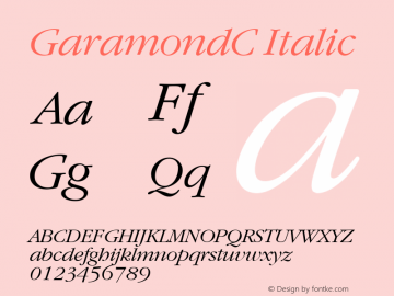 GaramondC Italic Version 001.000图片样张